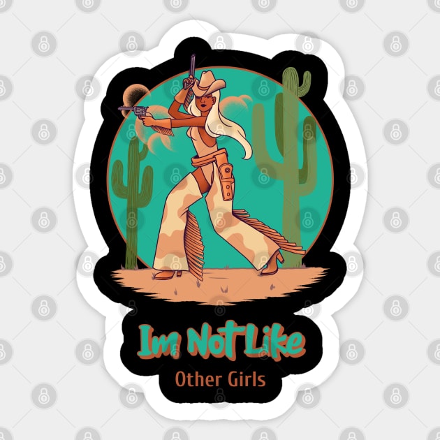 im not like other girls, cowgirl, girl with gun Sticker by Bomberrie